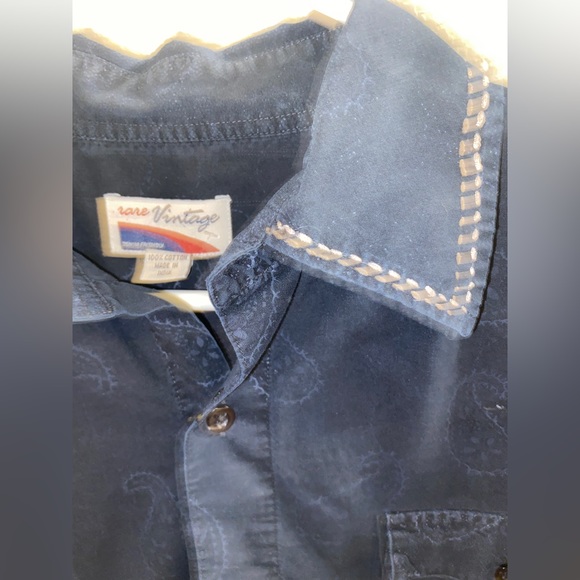 Rare Vintage 80’s Western Style Button Up Down Shirt Paisley pattern - Picture 2 of 5